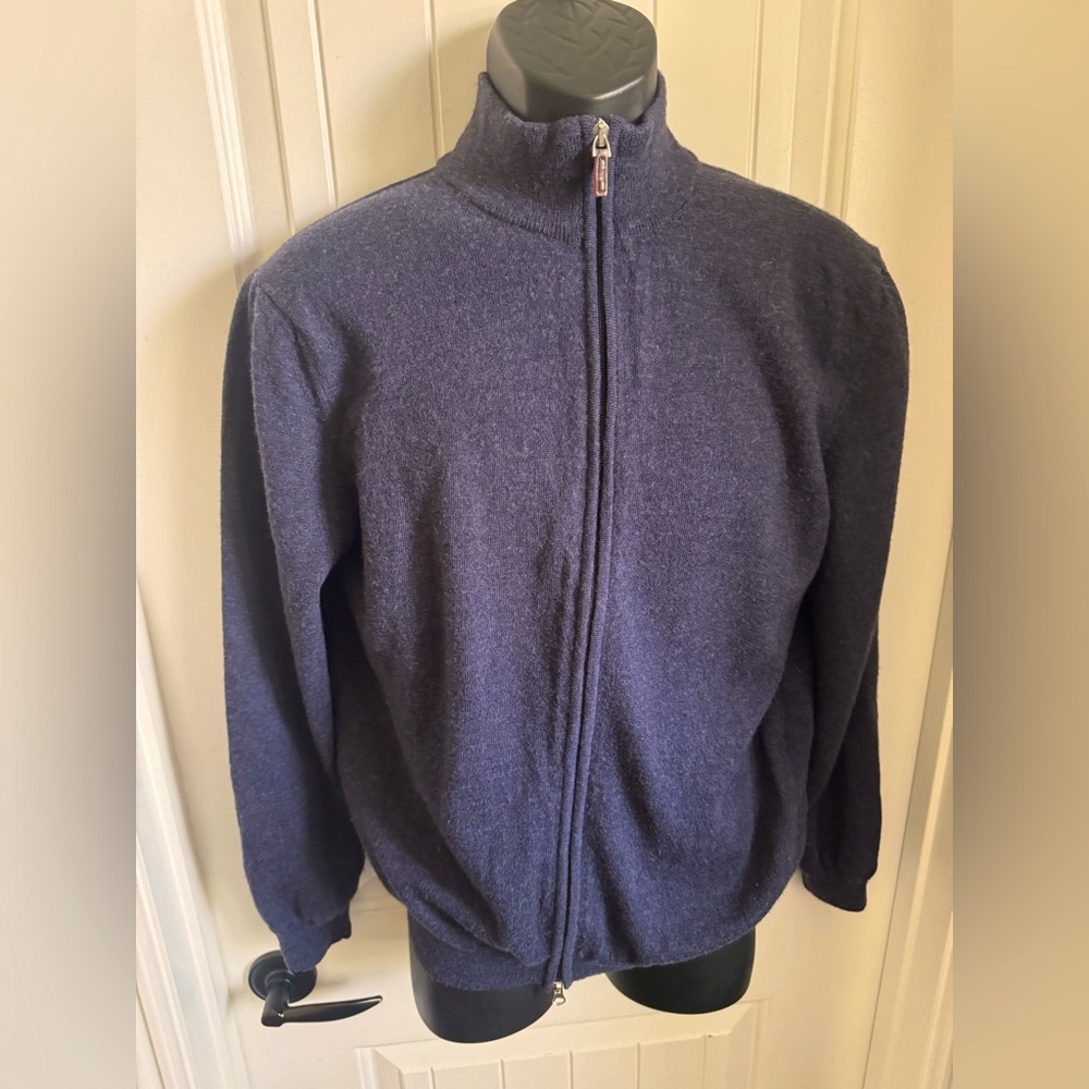 Black by Saks Fifth Avenue Men’s Merino Wool Full-Zip Sweater Jacket Sz L Italy